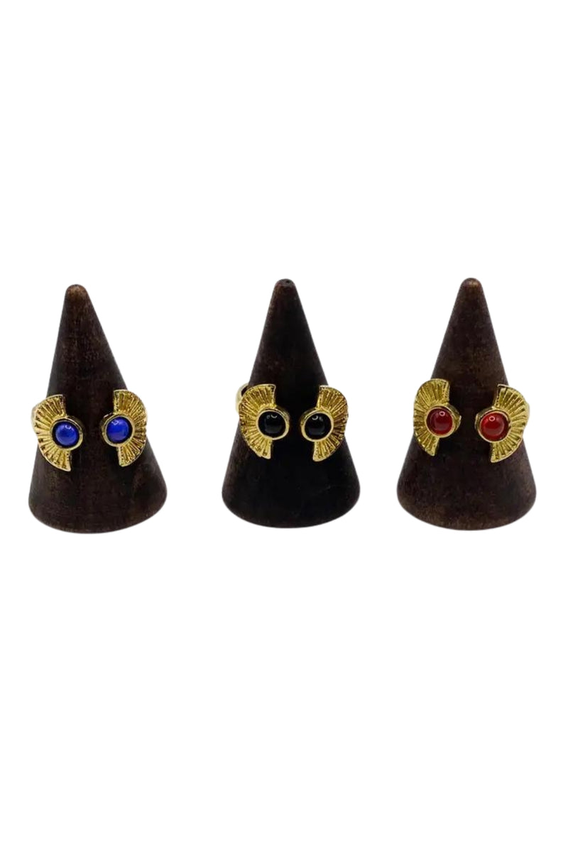 Mind's Eye Design Double Fan Ring - Carnelian