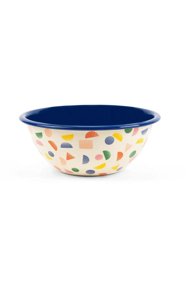 Poketo X CCH Enamelware Small Serving Bowl - Blue Chips