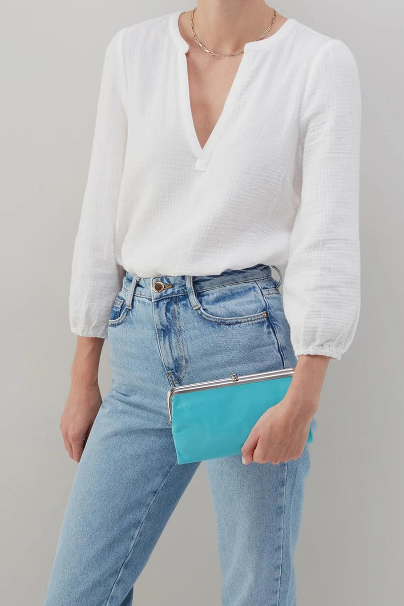 Hobo Lauren Clutch Wallet - Tranquil Blue