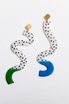 Larissa Loden Dipped Squiggle Earrings - Blue + Green