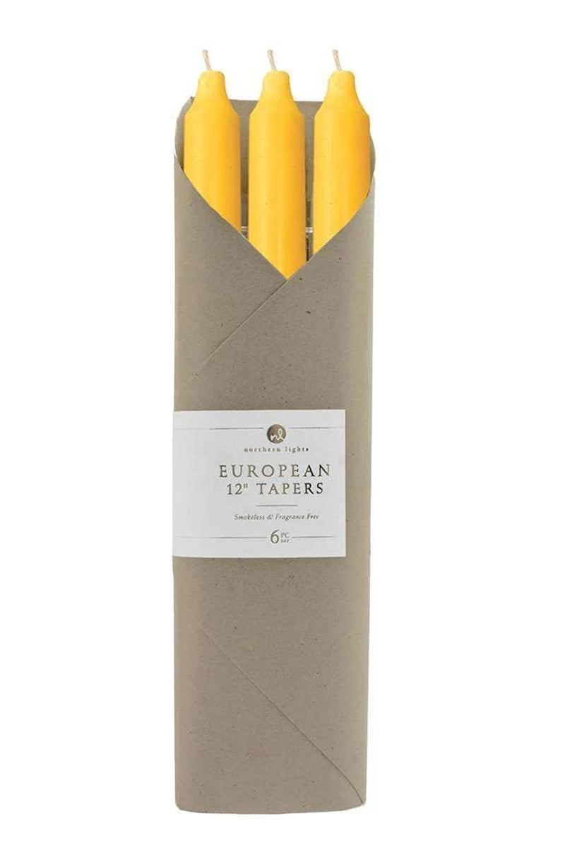 12" Taper Candle - 6 pack - Lemon Zest