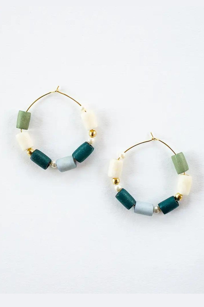Emily Hoop Earrings - Blue