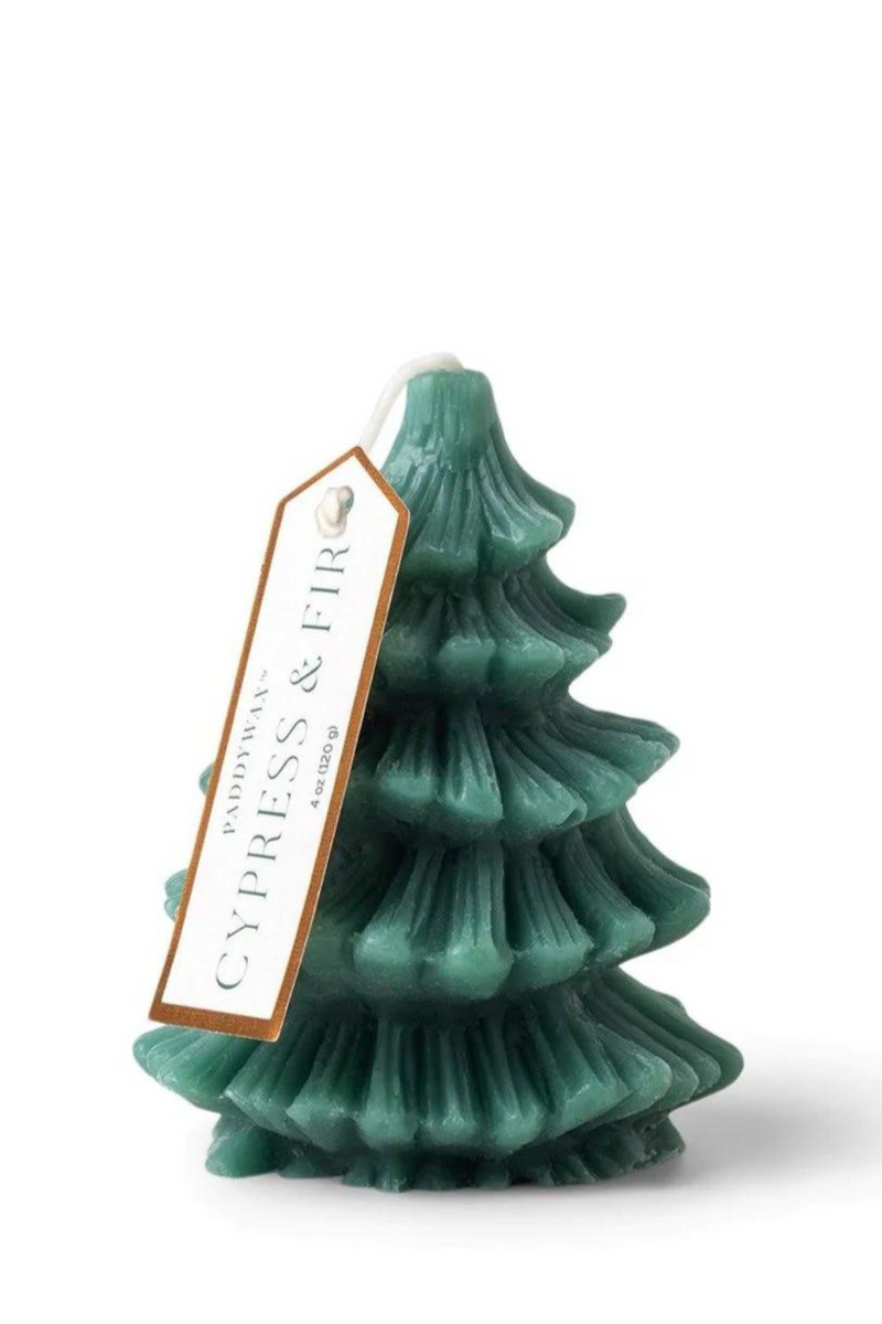 Paddywax Cypress & Fir Short Tree Totem Candle with Hangtag