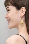 Ravenstone Button Mushroom Earrings - Gold