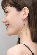 Ravenstone Wishbone Earrings - Gold