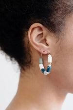 Emily Hoop Earrings - Blue