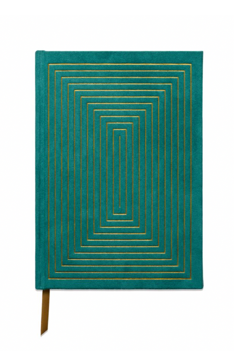 Design Works Ink Hardcover Journal - Linear Boxes Green