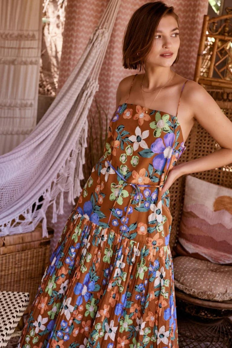 Liv Dress - Brown Multi Floral