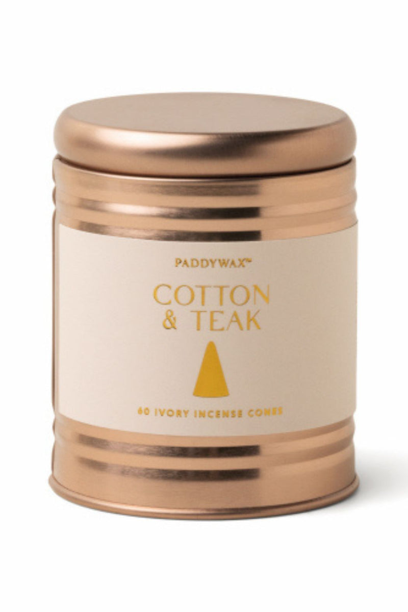 Paddywax Incense Cones w/ Copper Vessel - Cotton + Teak