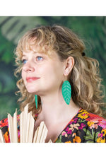 Le Chic Miami Calathea Leaf Earrings