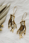 Ravenstone Hand Earrings - Gold