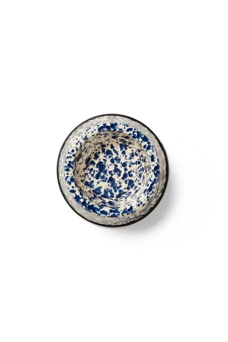 Crow Canyon Splatter Enamelware Pet Small Pet Bowl - Navy