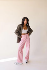 Just Black Denim Retro Wide Straight Leg Denim - Pink Lemonade