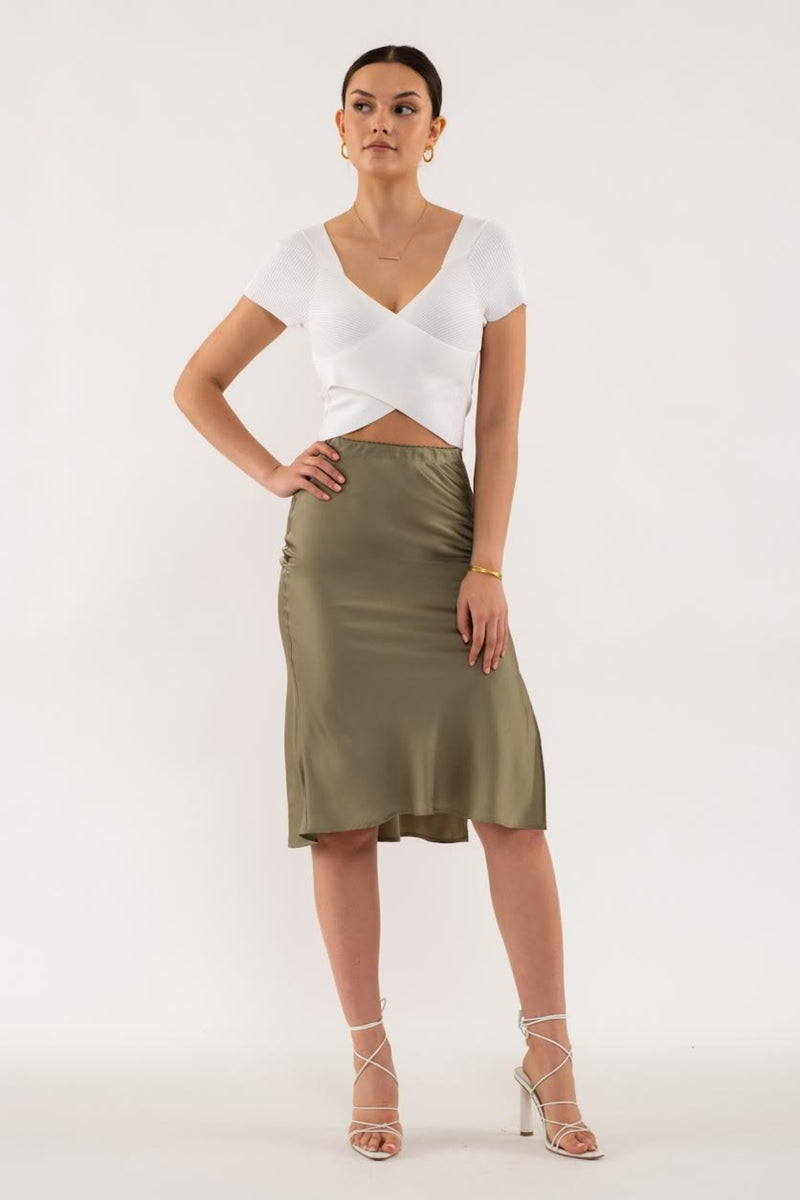 Addison Slip Skirt - Olive