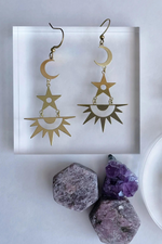 Addy Earrings - Brass Star Moon