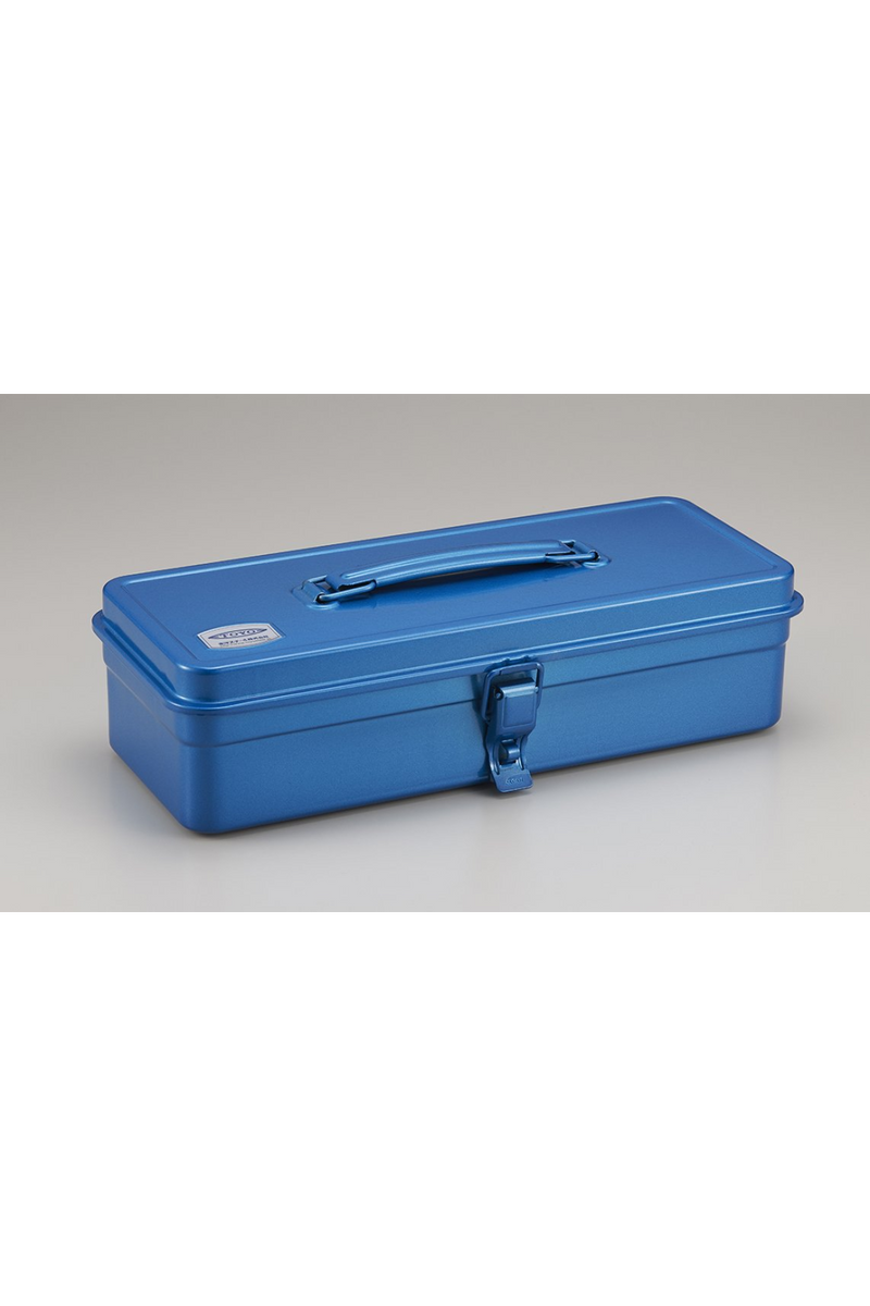 Toyo Steel Toolbox with Handle and Flat Lid- Blue