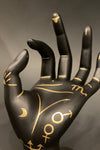 Palmistry Hand Ring Holder- Black/ 18k Gold Detailing