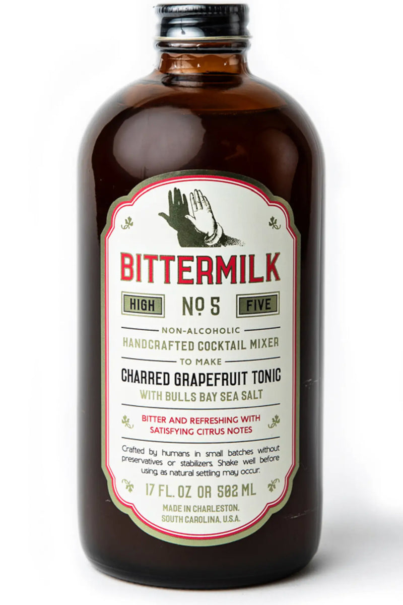 Bittermilk Charred Grapefruit Tonic with Sea Salt Handcrafted Cocktail Mixers