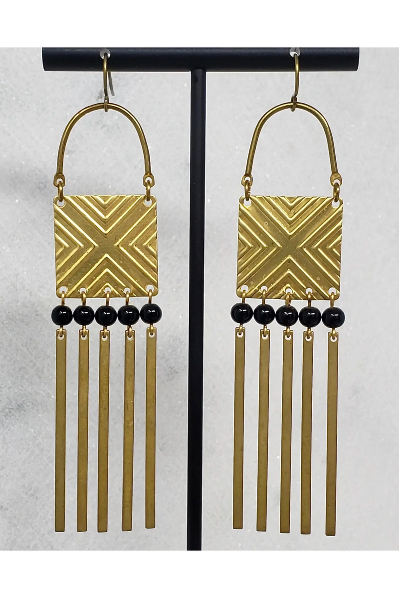 Brass Fringe Earrings