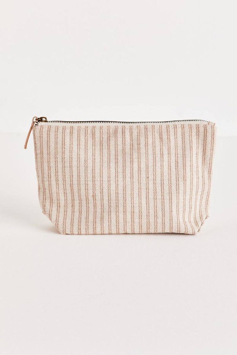Z Supply Ella Striped Large Pouch- Taupe