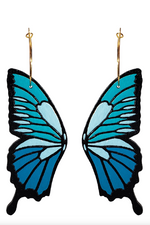 Le Chic Miami Blue Fantasy Butterfly Hoops