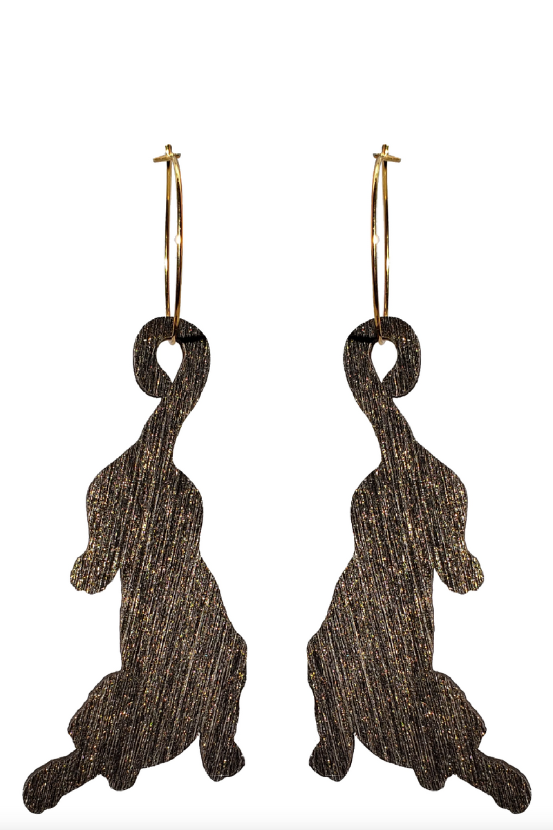 Le Chic Miami Black Panther Cat Earrings - Black