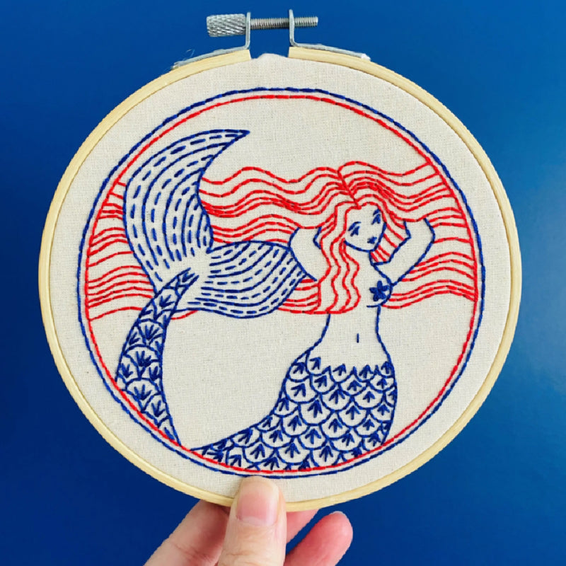 Hook, Line and Tinker Embroidery Kit - Mermaid Hair Dont Care