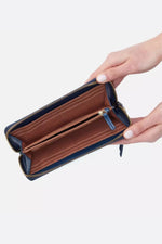 Hobo Max Large Zip Around Wallet - Denim