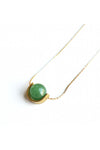 Ker-ij Jewelry Eclipse Necklace on Chain - Green Adventurine